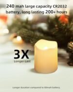 SHYMERY 24-Pack Flameless Votive Candles - 200+ Hour Battery-Operated LED Tea Lights in Warm White for Weddings, Halloween, and Christmas Decor (1.5" x 1.7") - Image 3