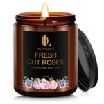 Fresh Cut Roses Candles, Fresh Cut Roses Scented Candle, Mother's Day Candle Gifts for Women, Soy Candles for Home Scented, 7oz 50 Hours Burn, Home Décor