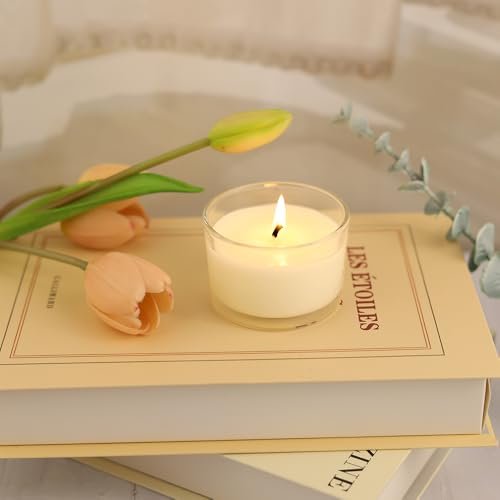 41OXffGB0L._SL500_.jpg YZEROBAMB 12-Pack 4 oz Heat-Resistant Glass Candle Jars with Bamboo Lids – Perfect for DIY Candle Making, Storage, and Gifts! - Image 6