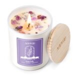 AOOVOO Lavender Scented Candles for Women - Aromatherapy Candle with Crystals Inside, 7oz Soy Candles for Home Scented, Birthday Gifts Mothers Day Candle for Women Mom