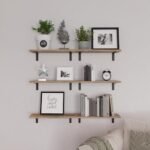 WOPITUES Set of 6 Wood Floating Shelves for Wall Decor - Rustic Brown Farmhouse Shelves for Bedroom, Bathroom, and Living Room. - Image 6