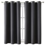 ChrisDowa Grommet Blackout Curtains for Bedroom and Living Room - 2 Panels Set Thermal Insulated Room Darkening Curtains (Dark Grey, 42 x 63 Inch)