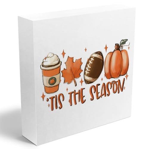 Rustic Wooden Box Sign - Perfect Fall & Autumn Home Rustic Wooden Box Sign - Fall & Autumn Decor for Home, Farmhouse & Thanksgiving - Living Room, Office, Desk & Counter Decor