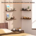 Upsimples Floating Wall Shelves Set of 6 - Wooden Decor Storage for Bedroom, Living Room, Kitchen, and Bathroom. - Image 5