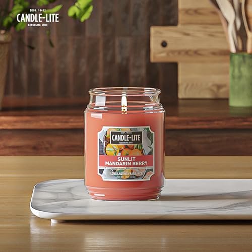 41StzO24ffL._SL500_.jpg Candle-lite Sunlit Mandarin Berry Scented Candle, 18 oz, USA-Made, 110-Hour Burn Time, Aromatherapy Delight - Image 5
