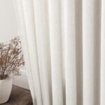 84-Inch Cream Linen Back Tab Curtains - 2-Panel Semi-Sheer Drapes for Modern Farmhouse Living Rooms, Natural Ivory Color. - Image 2