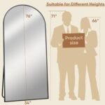Oversized Arched Full-Length Mirror 76"x34" – Tall Standing & Hanging Body Mirror in Black Aluminum Frame for Bedroom & Living Room. - Image 8