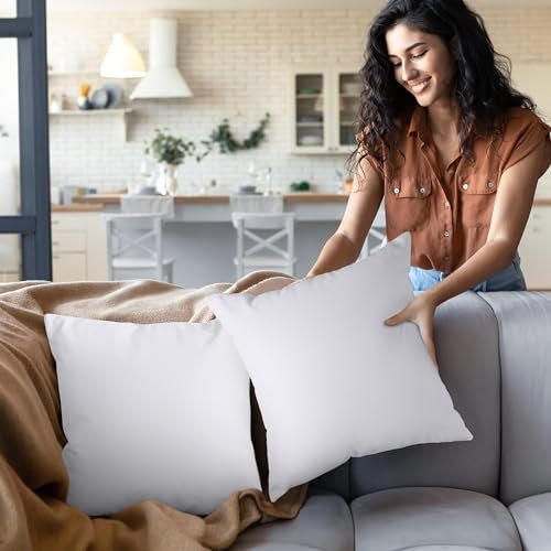 41WJRPHHkOL._SL500_.jpg Utopia Bedding Throw Pillow Inserts (Set of 2, White) - 16x16 Inch Decorative Indoor Pillows for Bed and Couch - Image 3