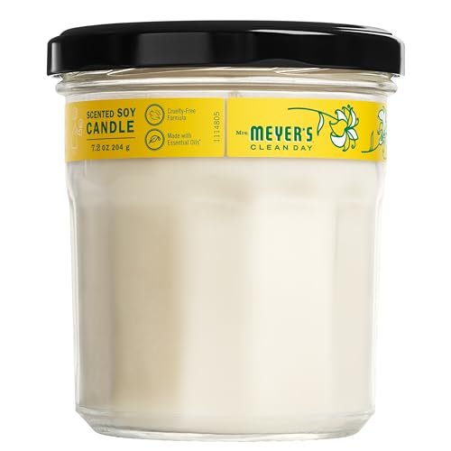 41YeJ-yYSL._SL500_.jpg Mrs. Meyer's Clean Day Honeysuckle Soy Candle: 35-Hour Burn, Made with Essential Oils, 7.2 Oz. - Image 2