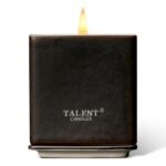 Candles for Home Scented, Modern Rustic Ceramic Candle Jar, Soy Candles Non Toxic in Elegant Ceramic Jar, Dark Leather & Oud