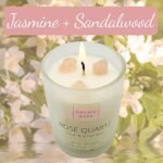 ORCHID AURA Soy Candles with Healing Crystals: Citrine, Rose Quartz, Amethyst. Set of 3, 2.47oz. Scents: Eucalyptus + Lemongrass, Jasmine + Sandalwood, Clary Sage + Lavender. - Image 3