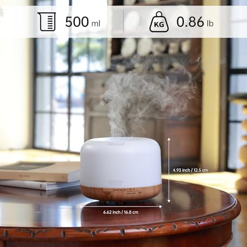 41aEFJtSFnL._SL500_.jpg ASAKUKI 500ml Essential Oil Diffuser with Remote Control – 5-in-1 Ultrasonic Aromatherapy Humidifier, Timer & Auto-Off. - Image 7