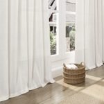 84-Inch Cream Linen Back Tab Curtains - 2-Panel Semi-Sheer Drapes for Modern Farmhouse Living Rooms, Natural Ivory Color. - Image 5
