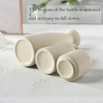 CEMABT Beige Ceramic Vase Set of 3 - Modern Boho Farmhouse Decor for Pampas Grass and Dried Flowers. Perfect for Shelves, Tables, and Entryways. - Image 2