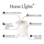 White Unscented Pillar Candles - 2.7x3 inches, 30-hour burn time, 6 Pack - Ideal for Weddings & Events. - Image 3