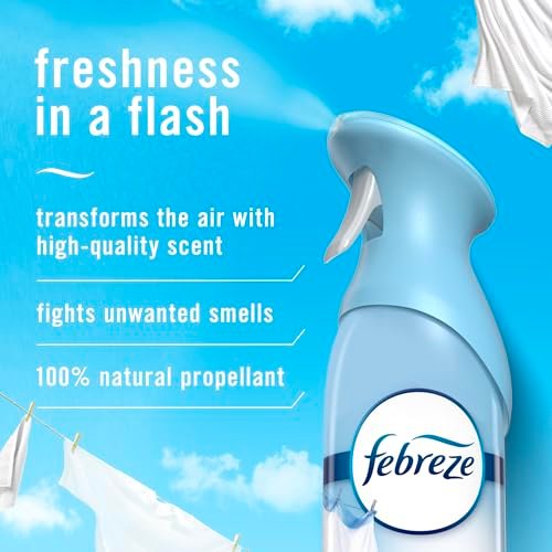 41bcwU8jyVL._SL500_.jpg Febreze Air Mist Odor-Fighting Air Freshener Spray, Linen & Sky Scent, 8.8oz, 2-Pack for Home & Kitchen. - Image 2