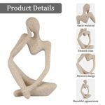 Ozzptuu Sandstone Resin Thinker Abstract Sculpture – Small Collectible Figurine for Home Office Decor - Image 4