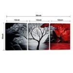 Wieco Art Cloud Tree 3-Piece Canvas Set: Modern Abstract Seascape Prints for Home Wall Decor. - Image 2