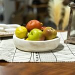 Paulownia Wood Hand-Carved Tray - Rustic 10" Decorative Bowl for Snacks, Coffee Table, and Weddings, Washed White. - Image 3