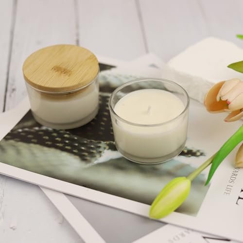 41dPOSL-AXL._SL500_.jpg YZEROBAMB 12-Pack 4 oz Heat-Resistant Glass Candle Jars with Bamboo Lids – Perfect for DIY Candle Making, Storage, and Gifts! - Image 5