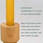8PCS 9" Handmade Flat-Top Beeswax Taper Candles | Pure Brown Honeycomb Wax Candles - Image 6