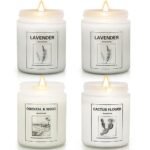 4-Pack Lavender Scented Candles: 28 oz Aromatherapy Jar Set, Long-Lasting Natural Soy Wax Gift for Women. - Image 9