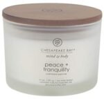 Chesapeake Bay Candle Scented Candle Peace + Tranquility (cashmere jasmine) 3-Wick Coffee Table Jar
