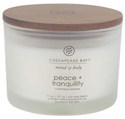 Chesapeake Bay Candle Scented Candle Peace + Tranquility (cashmere jasmine) 3-Wick Coffee Table Jar