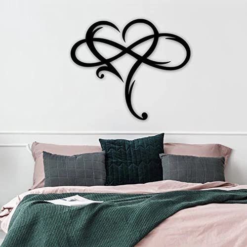 41hswE4-mL._SL500_.jpg AOOLVY Infinity Heart Wall Decor: Unique Metal Art Love Sign for Home, Wedding, and Living Room (Black, 15.7x14 inch) - Image 5