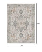 GENIMO 8x10 Vintage Area Rug: Machine Washable, Non-Slip, Lightweight Chenille for Living Room, Office, Bedroom, Dining Room in Light Taupe Brown - Image 2