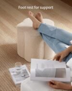 Blissful Diary Floral Pouf Ottoman - Comfy Off-White Floor Seating for Living Room, Bedroom, Kids Room - Image 4
