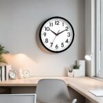 DAXSMY 8-Inch Silent Analog Wall Clock – Modern Black Battery Operated Decor for Home & Office - Image 7