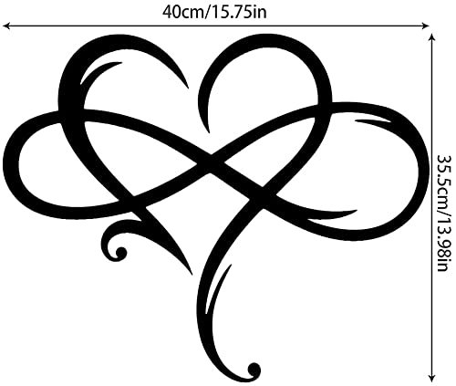 41lrLRYhStL._SL500_.jpg AOOLVY Infinity Heart Wall Decor: Unique Metal Art Love Sign for Home, Wedding, and Living Room (Black, 15.7x14 inch) - Image 7
