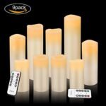 Vinkor Flameless Candles: Battery-Operated Real Wax LED Pillar Candles with Remote & 24-Hour Timer (Ivory, 4"-9") - Image 2