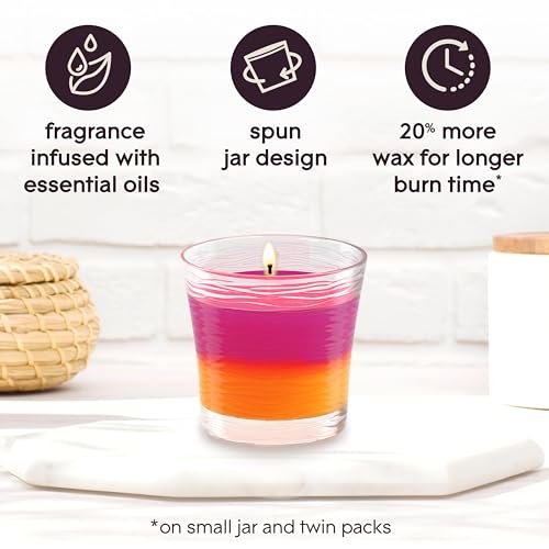 41oFR9QLYJL._SL500_.jpg Glade 1-Wick Scented Candle Jar, 2-in-1 Hawaiian Breeze & Vanilla Passion Fruit, Essential Oil Air Freshener, 4.08 Oz, Pack of 2. - Image 4