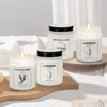 4-Pack Lavender Scented Candles: 28 oz Aromatherapy Jar Set, Long-Lasting Natural Soy Wax Gift for Women. - Image 4