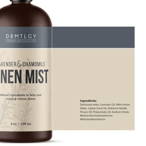 41pxgr2kpSL._SL500_.jpg DRMTLGY Lavender Linen Mist & Room Spray: Pure Essential Oil & Chamomile, 8 oz Aromatherapy Spray. - Image 2