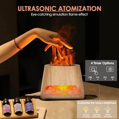 41rbPdYVeEL._SL500_.jpg SALKING 2-in-1 Ultrasonic Essential Oil Diffuser & Himalayan Salt Lamp - 150ml, Auto Off, Cool Mist Humidifier - Image 4