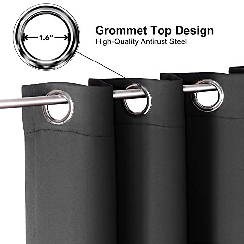 41rpalM2laS._SL500_.jpg ChrisDowa Dark Grey Grommet Blackout Curtains - 2-Panel Thermal Insulation for Bedroom & Living Room (42x63 Inch) - Image 3