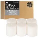 Pillar Candles - 2.7x3 inch | 30 Hours Burning, 6 Count - White Unscented Smokeless European Pillar Candles - Perfect for Wedding, Parties, Spas, Home Gatherings and Dinner