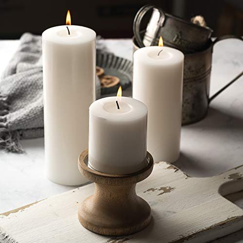 41sO8xxDMRL._SL500_.jpg White Unscented Pillar Candles - 2.7x3 inches, 30-hour burn time, 6 Pack - Ideal for Weddings & Events. - Image 5