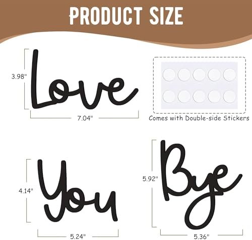 41sj7YPzIL._SL500_.jpg Dripykiaa Love You Bye Wood Sign - Boho Wall Decor for Family, Lovers, and Valentine’s Day Gifts - Image 3