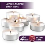 MontoPack Unscented Tea Light Candles – 100 Pack, 4-Hour Smokeless, Dripless Votives for Home, Weddings, and Events. - Image 4