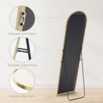 Sweetcrispy 59"x16" Arched Full Length Mirror with Slim Aluminum Frame—Ideal for Bedroom or Cloakroom, Gold Finish. - Image 4