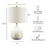 Signature Design by Ashley Rainermen 20" Modern Herringbone Ceramic Table Lamp in Off White - Image 4