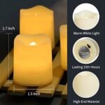 SHYMERY 24-Pack Flameless Votive Candles - 200+ Hour Battery-Operated LED Tea Lights in Warm White for Weddings, Halloween, and Christmas Decor (1.5" x 1.7") - Image 4