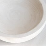 Paulownia Wood Hand-Carved Tray - Rustic 10" Decorative Bowl for Snacks, Coffee Table, and Weddings, Washed White. - Image 6