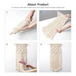 Mkono 2-Piece Macramé Wall Hanging - Boho Chic Geometric Art Decor for Bedroom, Nursery, Apartment, Great Gift for Birthdays and Christmas, 28" L x 13" W. - Image 5