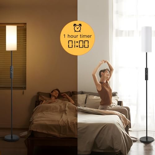 41wnEkC0P4L._SL500_.jpg Ambimall 64" Modern Floor Lamp with Remote, Dimmable Color Temperature & Brightness, 9W Bulb for Living Room, Bedroom, Office. - Image 4