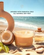 96NORTH Coconut Soy Candle | Large 3-Wick | 50-Hour Burn | Tropical Beach Aroma | Natural Soy Wax | Perfect Housewarming Gift - Image 2